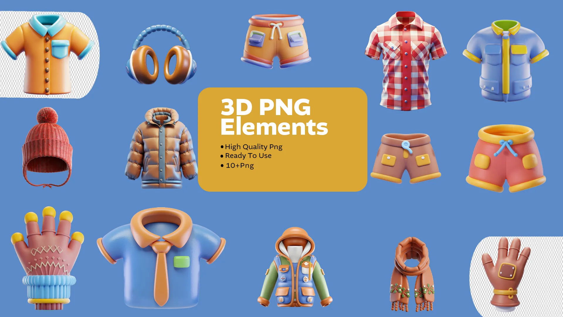 Stylish Winter Apparel 3D Pack for Fashion Design image